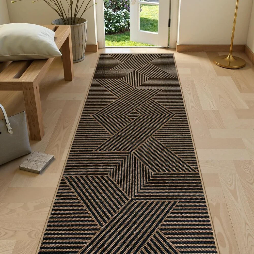 New Modern Geometric Runner Rug, 2x8 Washable Rug Runners for Hallways Non Slip,